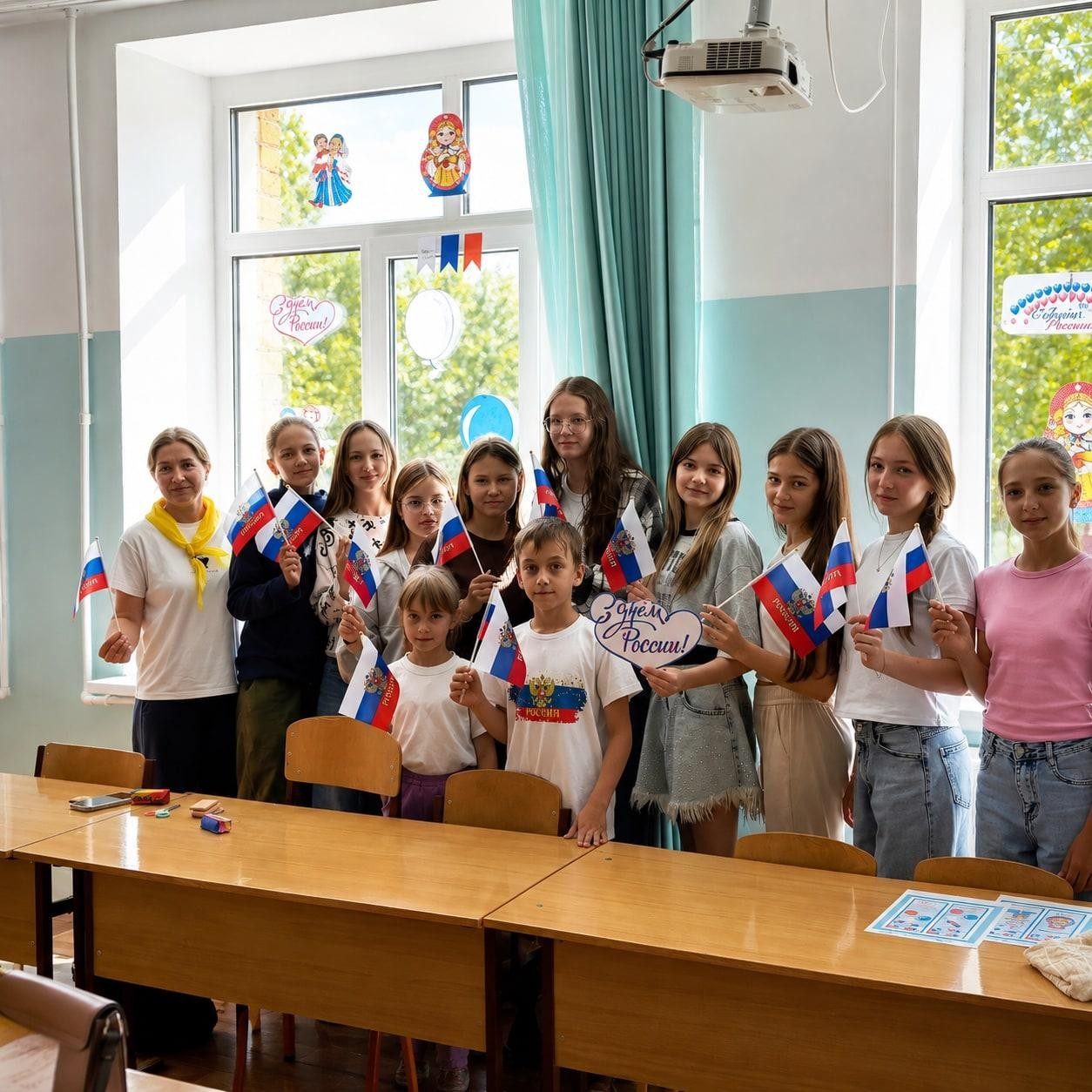 Школьники поддержали акцию «Поднять флаг»